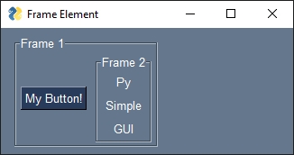 Frame - PySimpleGUI Documentation