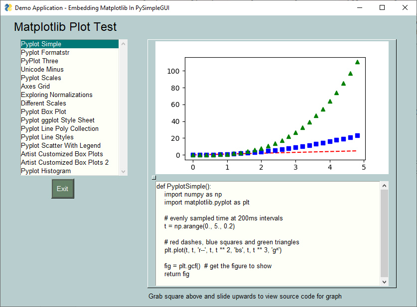 Matplotlib plot browser - PySimpleGUI Documentation